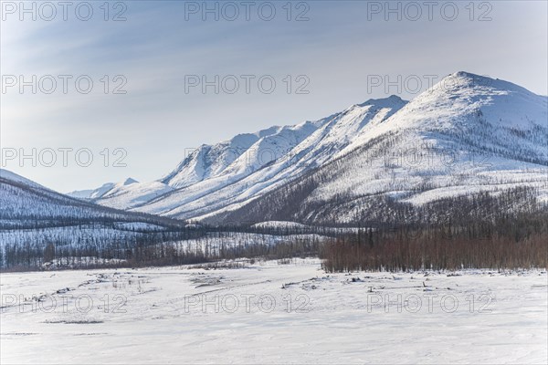 Snow covered Suntar-Khayata mountain Range