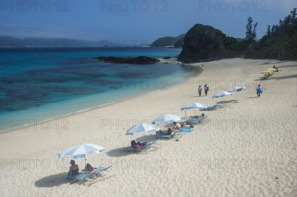 Sun shades on Furuzamami Beach