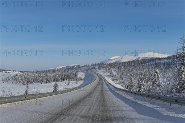 Snow covered Suntar-Khayata mountain Range