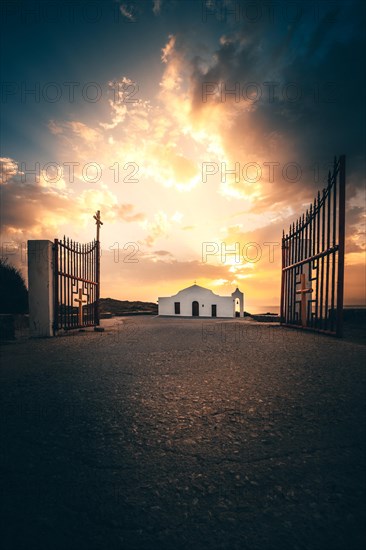 White Mediterranean church by the sea