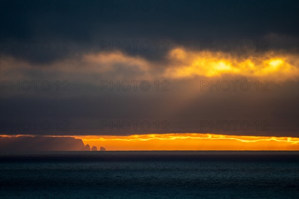 Coast of Strandir at sunset