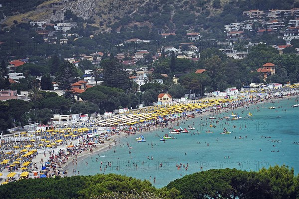 View from Monte Pellegrino to the beach and village of Mondello