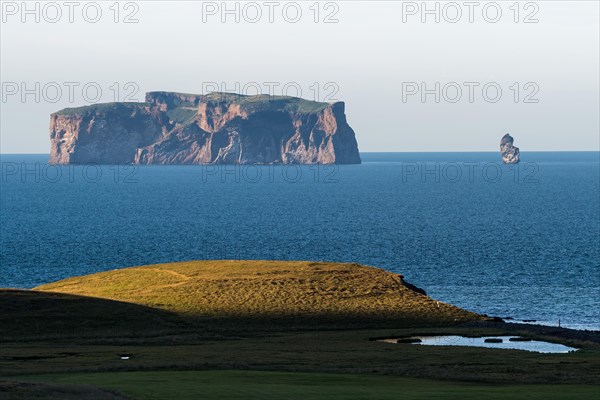 Saga Island Drangey in the evening light