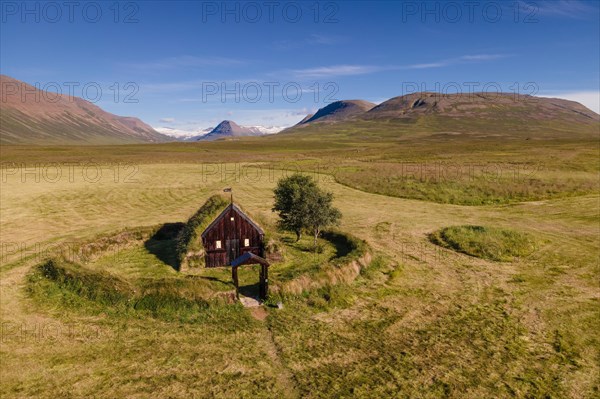 Old peat church of Groef or Grafarkirkja near Hofsos