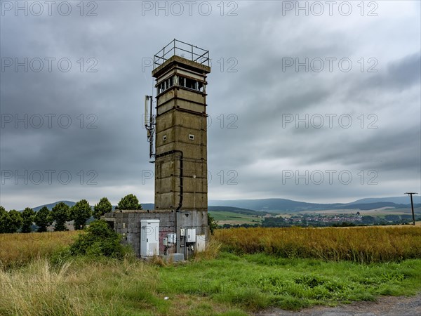 Former GDR watchtower at the border between Thuringia and Hesse