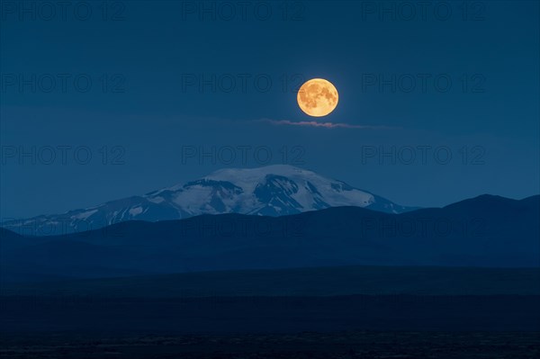 Moonrise over Snaefell Volcano