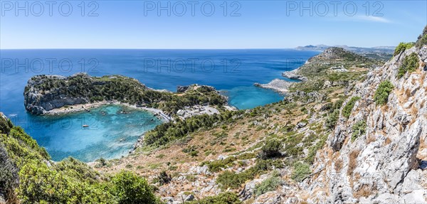 View of coast with Anthony Quinn Bay