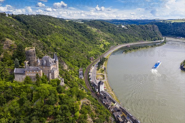 Castle Katz overlooking the Rhine with the Loreley in the background