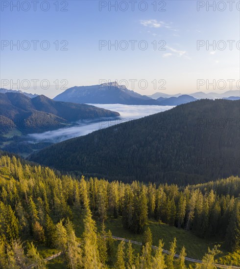 Morning atmosphere in the foothills of the Alps