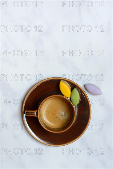 Calisson d'Aix and cup of coffee