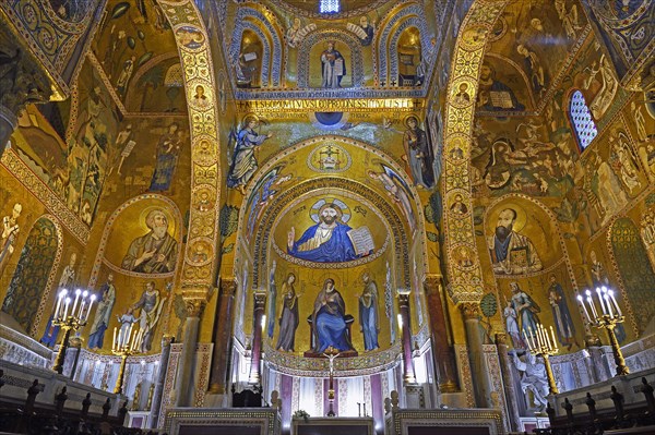 Altar room of the Cappella Palatina in the Palazzo dei Normannni also Palazzo Reale