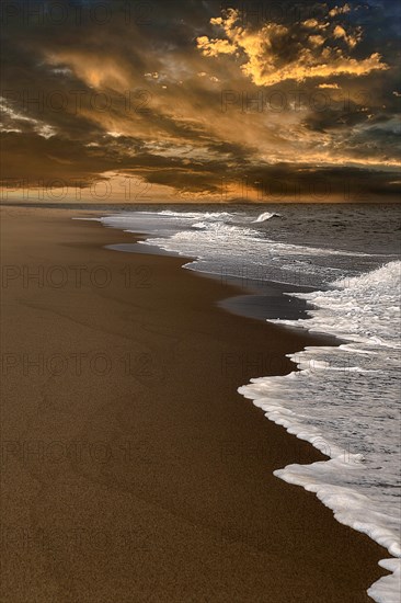 Waves on empty beach