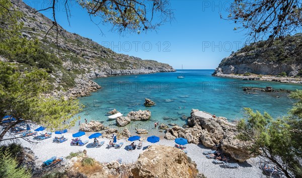 Beach umbrellas and sunbeds