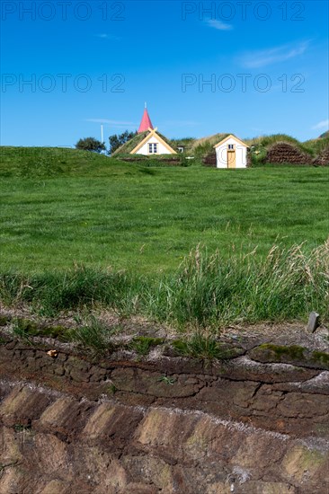 Church and peat farmstead or peat museum Glaumbaer or Glaumbaer