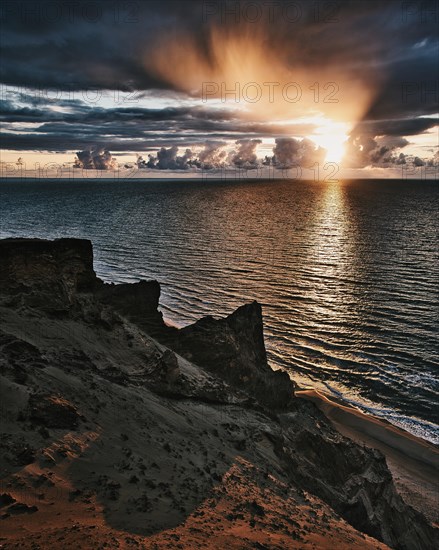 Sunset with clouds and shadows