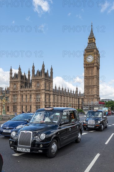 London taxis on Westminster Bridge