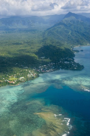 Aerial of the island of Upolo