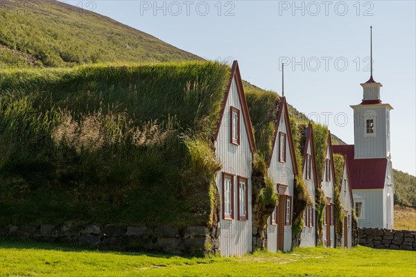 Old icelandic turf house Laufas