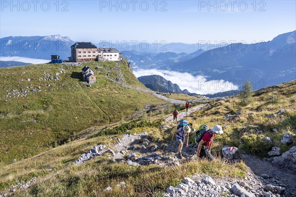 Hiker at the ascent