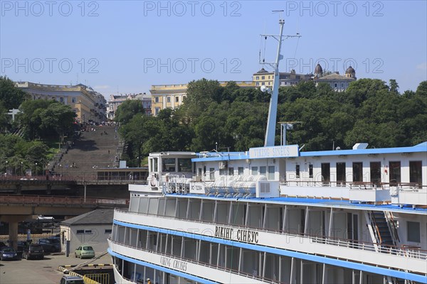 Port of Odessa with cruise ship Viking Sineus