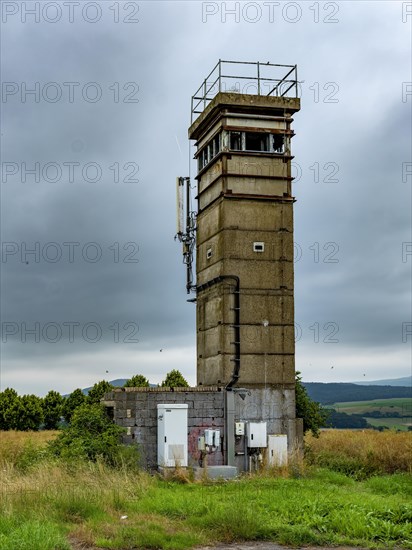 Former GDR watchtower at the border between Thuringia and Hesse