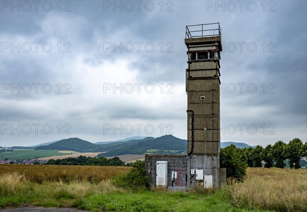 Former GDR watchtower at the border between Thuringia and Hesse