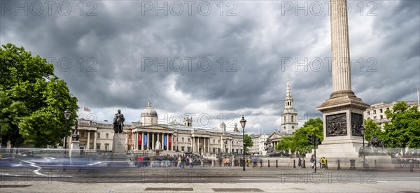 Trafalgar Square with National Gallery and Church of St. Martin-in-the-Fields