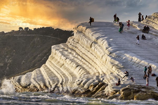 Sunset on rocky coast