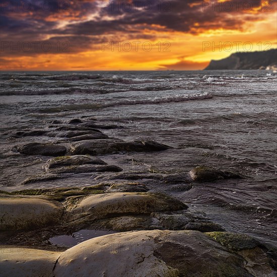 Dramatic sunset over the sea