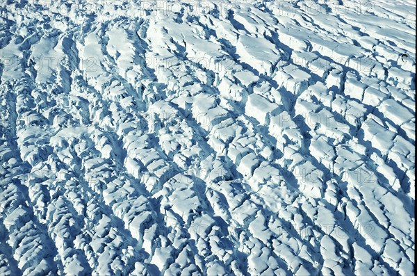 Glacier ice in the Alaska Range at Mount Denali