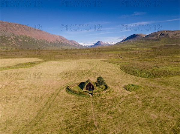 Old peat church of Groef or Grafarkirkja near Hofsos