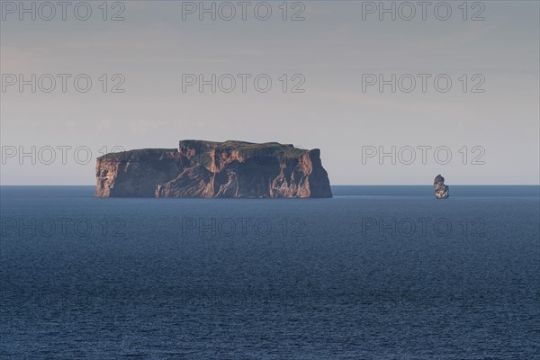 Saga Island Drangey in the evening light