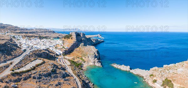 Aerial view of the Acropolis of Lindos
