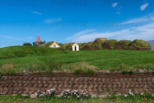 Church and peat farmstead or peat museum Glaumbaer or Glaumbaer