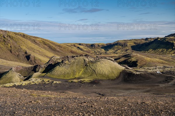 Moss-covered Laki crater or Lakagigar