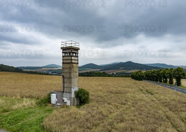 Former GDR watchtower at the border between Thuringia and Hesse