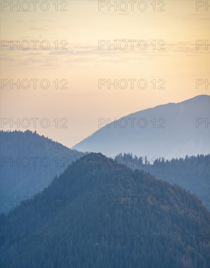 Hills and mountains at dawn