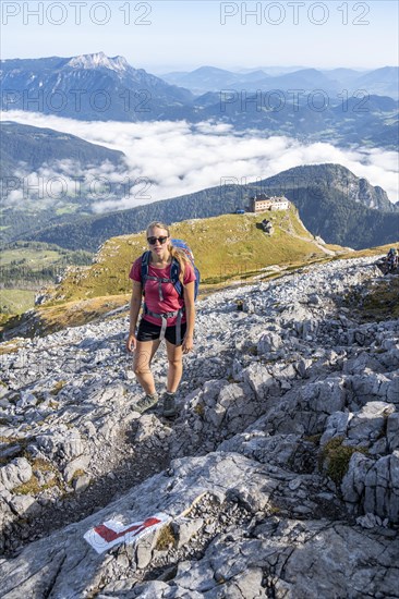 Hiker at the ascent