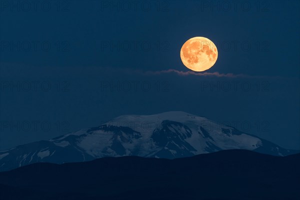 Moonrise over Snaefell Volcano