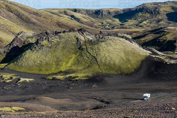 Moss-covered Laki crater or Lakagigar