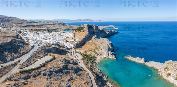 Aerial view of the Acropolis of Lindos