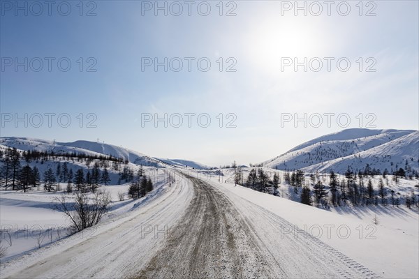 Snow covered mountains along the Road of Bones