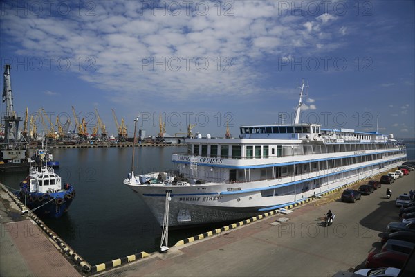 Port of Odessa with cruise ship Viking Sineus