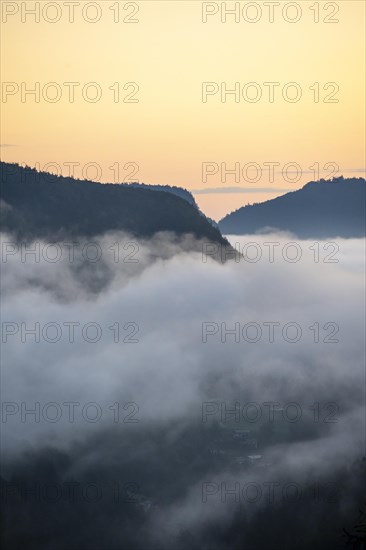 Hills and mountains at dawn