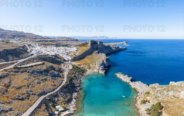 Aerial view of the Acropolis of Lindos