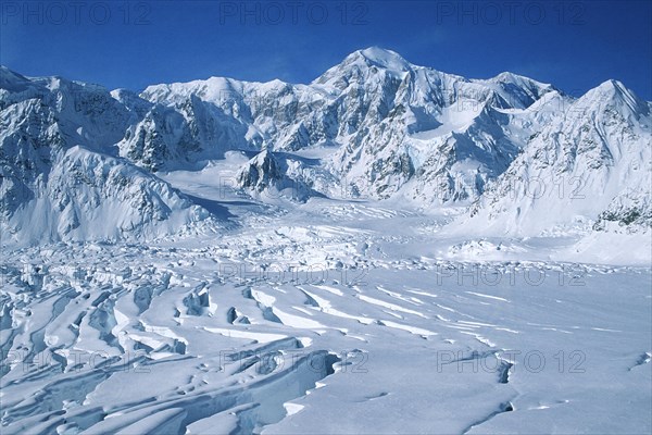 Glacier in the Alaska Range at Mount Denali