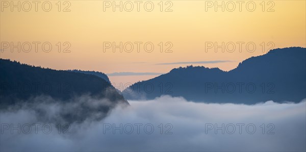 Hills and mountains at dawn