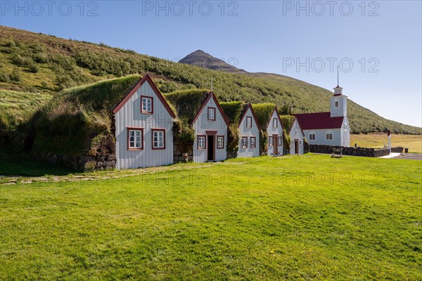 Old icelandic turf house Laufas