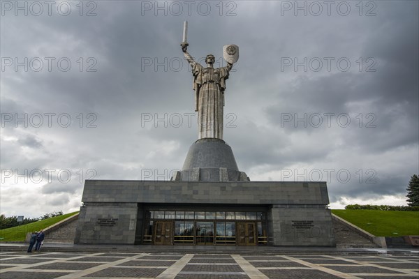 Rodina Mat and the museum of the great partiotic war undeneath overlooking Kiew or Kyiv capital of the Ukraine