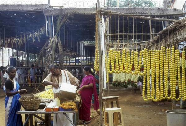 Lemon garlands at Vana Badra Kali Amman Temple at Nellithurai near Mettupalayam